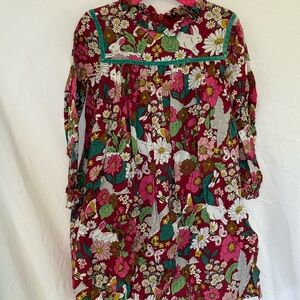 Floral & Bunny Long Sleeve Dress Size 4-5